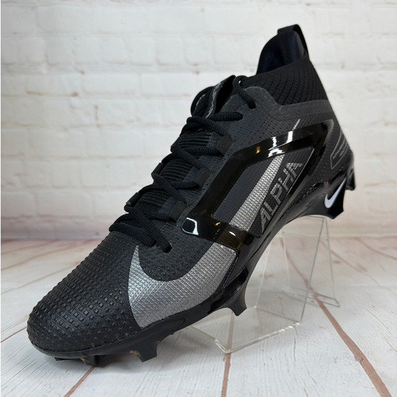 Nike Alpha Elite 4 Menace Black/Silver Football Cleats Mens Size 12 (FD7036-002) - Picture 3 of 10